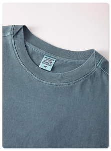 เสื้อยืดสปริงซัมเมอร์ใหม่ ผ้าคอตตอนหนา 100% ทรงหลวม สไตล์วินเทจ เสื้อยืดโอเวอร์ไซส์ผู้ชายแบบสั่งทำพิเศษ - Product Image 2