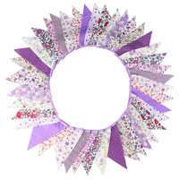Mariage 12M/40Ft Triangle Bunting Bannière 42 Pcs Multicolore Tissu Drapeaux Toile De Jute Fanion Drapeau Bannières pour Extérieur Suspendus Décor