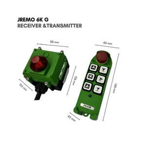 Control Remoto Industrial por Radio para Grúa, Polipasto y Cabrestante, Velocidad Única, 100-240 VCA, JEICO JREMO 6K G, Fabricado en Corea, Confiable - Product Image 2