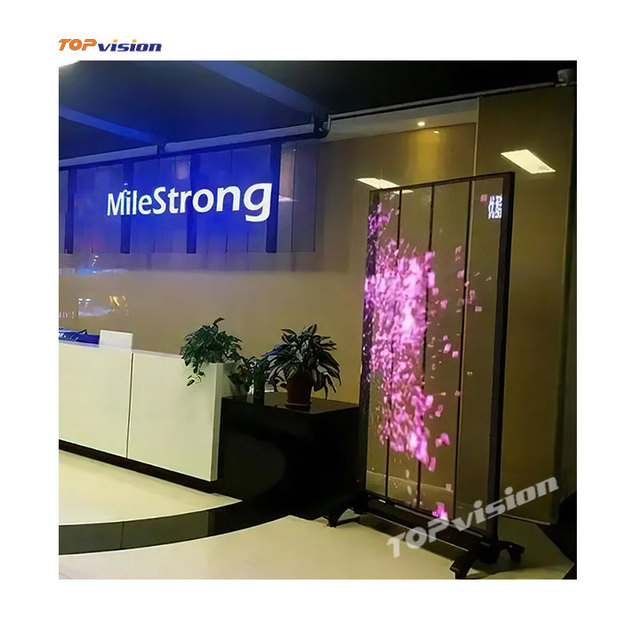 Topvision Hd P4-8 Indoor Advertising Ultra-Light and Thin  Flexible Transparent Led Film Screen