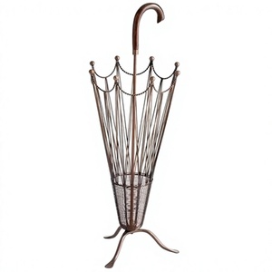 Porte-parapluie vintage en métal, finition laiton antique, structure autoportante, décoration d'intérieur, capacité unilatérale - Product Image 1