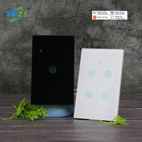 XZJ Vente Chaude Interrupteurs Intelligents Électriques à Écran Tactile Muraux en Verre pour la Maison, Interruptor Inteligente Wifi