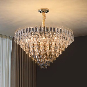 โคมไฟระย้าแก้วทรงกลม LED โคมไฟระย้าแก้วสำหรับวิลล่าร้านอาหาร - Product Image 4