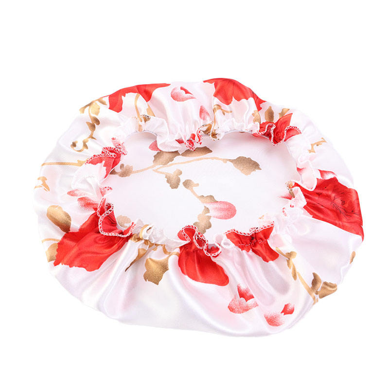 White with red flower