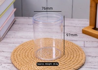 Pot d'emballage cylindrique transparent PS avec couvercle à clapet Modèle JNH-012 pour biscuits, mousses, gâteaux, bonbons, produits de beauté - un peu d'eau