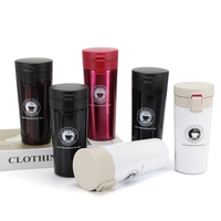350ml 450ml Classique Isolation Sous Vide Tasse À Café En Acier Inoxydable Voyage Tasses À Café avec Couvercles Rebondissants