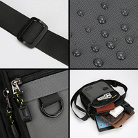 Sac à main carré mini multi-poches tendance pour homme avec fermeture éclair, idéal pour le quotidien, les affaires et les trajets, en polyester moderne