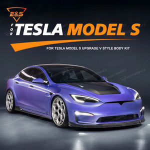 Kit arrière <span class=keywords><strong>LEGAI</strong></span> personnalisé en fibre de carbone sèche haut de gamme de style V pour Tesla Model S première génération, hayon, finition noire polie, complet - Product Image 2