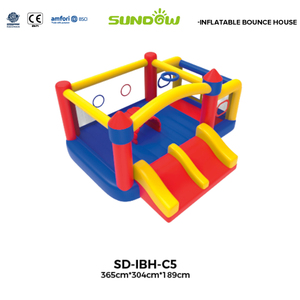 Château gonflable commercial Sundow, château gonflable en forme de requin de dessin animé avec toboggan - Product Image 4