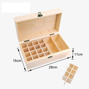 Wooden Essential Oil Storage Box 28x16x11cm With Detachable Partition For Cosmetic Organization - Product Image 4