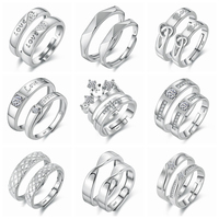 Nouveautés Bague de fiançailles Diamant Couple Bague ajustable