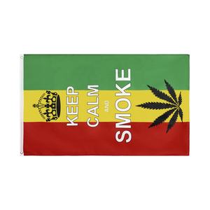 Johnin atacado barato impresso ao ar livre personalizado feito 3x5ft Mantenha a calma e Smoke Flag - Product Image 1