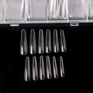 Tszs Chất Lượng Cao Dài Quan Tài Mềm Gel Mẹo 240 cái/hộp Rõ Ràng Acrylic Đầy Đủ Bìa 12 Kích Thước Quan Tài Móng Tay Giả Móng Tay Bán Buôn - Product Image 3