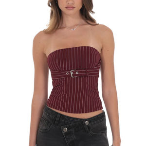 Top sans bretelles à rayures fines sur mesure de haute qualité moderne et dernier cri pour femmes - Product Image 1