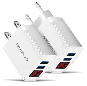 Nhà Máy bán hàng trực tiếp 20W EU/chúng tôi 2A xách tay cổng kép USB điện thoại sạc nhanh LED hiển thị kỹ thuật số sạc Adapter - Product Image 2