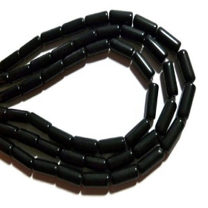 หลอดธรรมชาติกระบอกสีดำหิน Obsidian ลูกปัดหลอด - Product Image 2