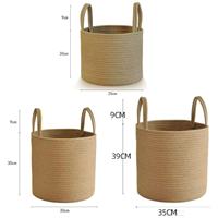 Panier de rangement et panier à linge en jute tissé à la main de style nordique pour vêtements et jouets