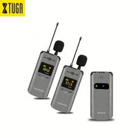 Microphone sans fil Lavalier XTUGA DKS-W4 pour smartphones et appareils photo reflex numériques - Portable, léger, 30 canaux, portée jusqu'à 50 m
