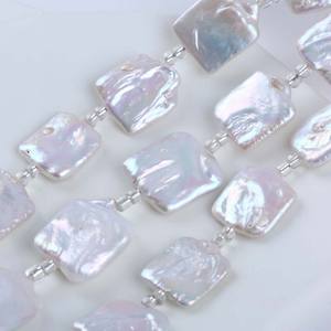 Perles de culture d'eau douce naturelles Keshi de 18 cm, accessoires de bijouterie, baroque blanc, 16-22 mm, gros bloc semi-fini pour projets de bricolage - Product Image 5