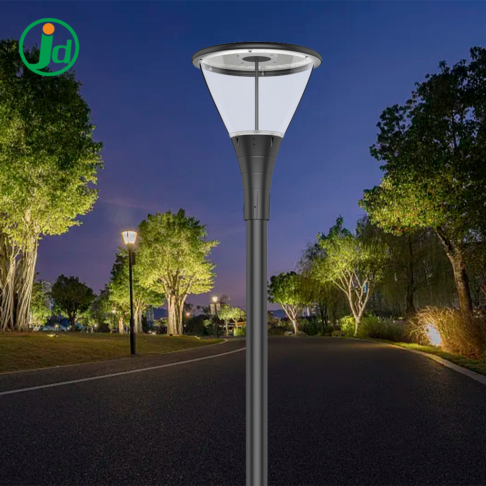 LED Integrated Street Light Aluminum Profile Post Top Square Garden Lamp for Villa 3M 3.5M Outdoor Pole AC Power Supply