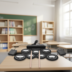 Batería Electrónica Plegable de Silicona, Portátil, con <span class=keywords><strong>Baquetas</strong></span> y Pedal de Sustain - Product Image 1