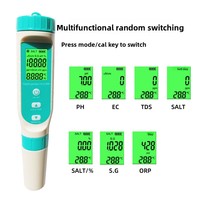 Qualité de l'eau multi-paramètres 7-en-1 pour stylo de test Conductivité EC ORP pH Salinité TDS Testeur