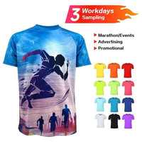 Réduction tarifaire Urgentorder personnalisé 100% Polyester Cool séchage rapide Marathon t-shirt course t-shirt Sublimation t-shirt