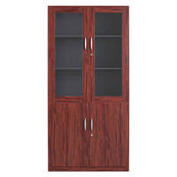 Meuble de rangement en acier avec porte vitrée à motif bois, personnalisable pour écoles, hôpitaux, hôtels, bureaux et maisons