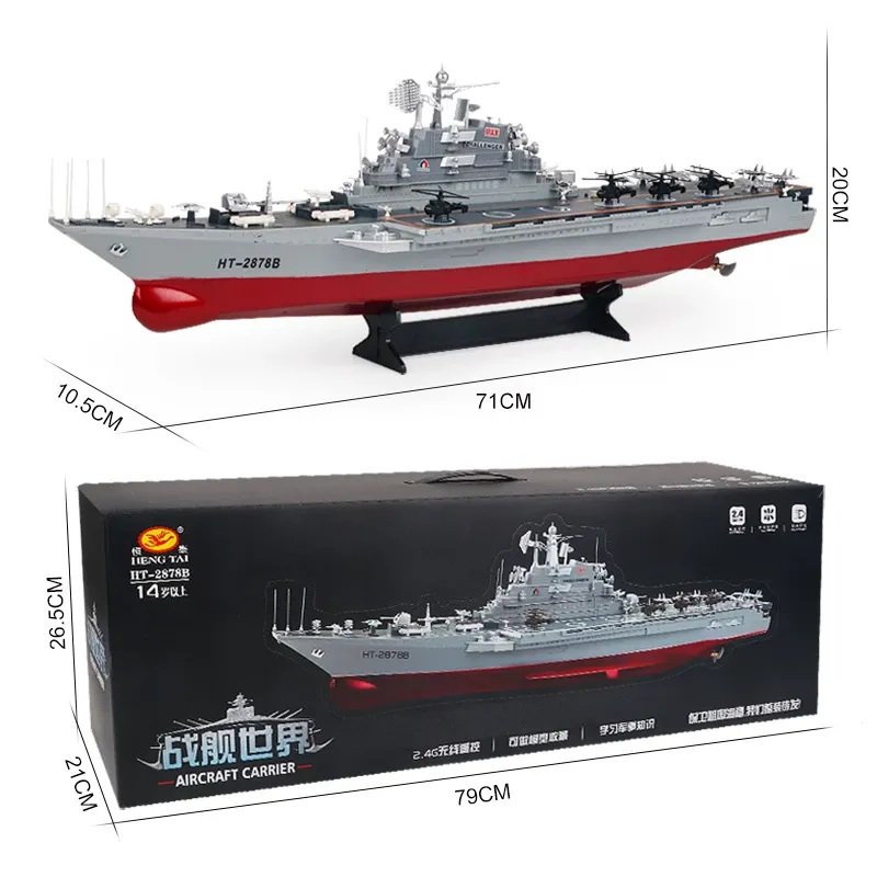 Porte-avions RC 2,4 GHz – 20 Km/h, Double Moteur, Batterie 1000 MAh, 30 Min D'autonomie, Télécommande 60 M, Modèle De Collection