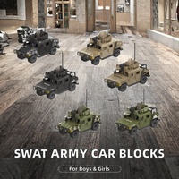 Kits de construction de voitures SWAT, camions de combat en briques, modèles de véhicules, jouets, cadeaux unisexes, ensemble multi-pièces en plastique ABS