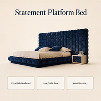 Lit Double Moderne et Luxueux Exeon Premium, Cadre Rembourré en Velours Italien Fantaisie, Ensemble de Chambre à Coucher Lit King Size