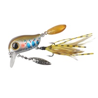 Leurre de surface Micro Minnow 38mm/5g avec lame rotative à plumes pour la pêche au bar, à la perche et à la truite en eau douce
