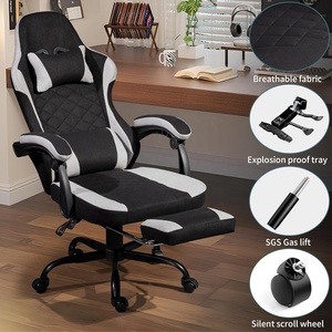 Chaises de jeu ergonomiques en tissu élastique à gratter pour chat avec <span class=keywords><strong>repose</strong></span>-pieds Chaises de jeux vidéo inclinables avec coussin à ressort - Product Image 2