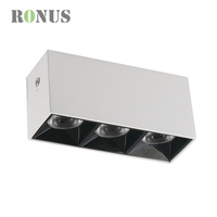 3W x 5 ampoules au plafond, rectangulaire en Aluminium 15W vers le bas COB Spot LED lumière linéaire montage en Surface Downlight