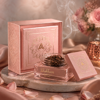 Lot de pots à épices carrés en verre de 50 ml à marque privée, pots à Bakhoor avec couvercle doré, conteneurs de parfum de niche haut de gamme, vente en gros