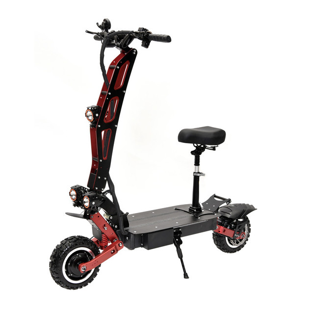 2022 New Model Electric Scooter with Full Suspension and Dual Motor Scooter Could Add Seat Could Fold