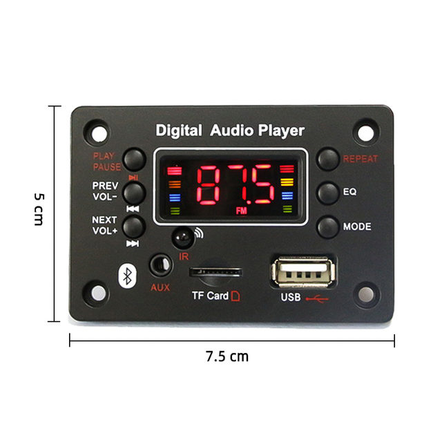 G016 12V for Bluetooth Radio Module Kit USB TF FM MP3 Plastic 32GB Memory Car Voice Recorder Player Speaker Accessories Aux Ape