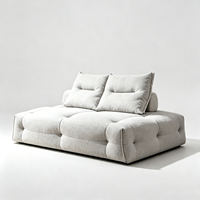Modernes Minimalistisches Modulares Schlafsofa mit Knopfheftung, Niedrigem Profil und Tiefer Sitzfläche, Wohnzimmermöbel ohne Montage, Cloud-Design