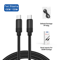 Cable USB C OEM de 3.3 pies, 6.56 pies, 9.8 pies, Cable de Nailon Trenzado Grande de Carga Rápida Tipo C a C, Transmisión Rápida para Teléfono Samsung