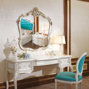 Diseño de lujo de hoja de oro tallada cama king/europeo clásico Royal <span class=keywords><strong>Deluxe</strong></span> oro madera dormitorio cama doble conjunto - Product Image 3