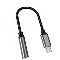 Adaptateur audio USB C vers prise casque femelle 3,5 mm, coque en alliage d'aluminium tressée en nylon, Plug and Play pour smartphones Android