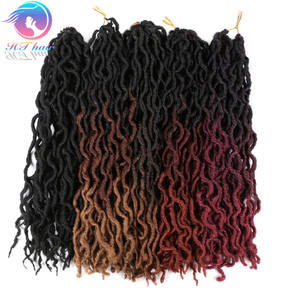 HTHAIR-extensiones de cabello postizo rizado Afro, pelo de ganchillo, pelo sintético a granel de 18 pulgadas, 3 tonos, degradado, gitano - Product Image 1