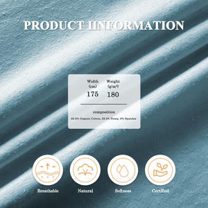 Jersey individual de cáñamo de algodón orgánico, tejido transpirable y absorbente de sudor para <span class=keywords><strong>yoga</strong></span> y deportes - Product Image 2