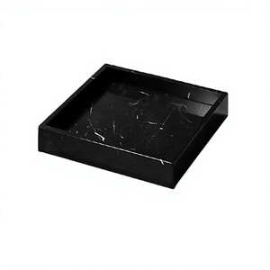 Plateau à thé et café en marbre de qualité supérieure, design classique, forme carrée, plateau de service pour chocolats et en-cas à bas prix - Product Image 1