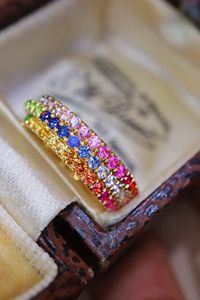 Xinfly 18K Pure Gold Colorful Natural Sapphire <b>Y2K</b> <b>Ring</b> Hot Sale Wedding Jewelry for Engagement Anniversary for Classic Parties - Product Image 4