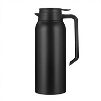 Thermos moderne en acier inoxydable à double paroi sous vide avec isolation thermique de 12 à 24 heures, grande capacité, carafe à pression manuelle