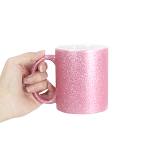 Cina magazzino 11oz sublimazione DIY spazi vuoti glitter rosa caffè latte tazza di ceramica per natale regalo di Capodanno - Product Image 3