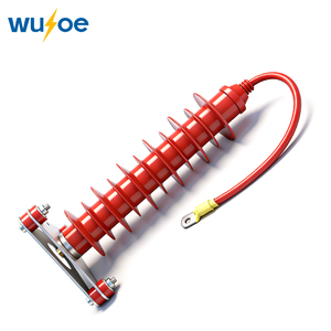 Supresor de Sobretensiones MOA de Silicona de Alta Tensión para Exteriores, Estándar IEC 35kV, con Cable de Conexión Integrado - Product Image 1