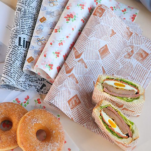 カスタム印刷されたロゴ耐油性食品包装包装バーガー生分解性白耐油性サンドイッチ紙 - Product Image 5