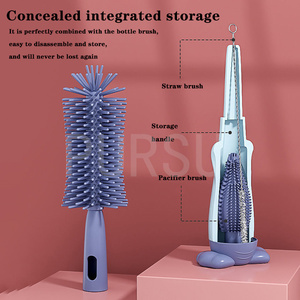 2025 Hot Selling 3-in-1 Baby <strong>Bottles</strong> Cleaner Set Straw Nipple Neck Cap <strong>Brushes</strong> <strong>Bottle</strong> Cleaning <strong>Brush</strong> Silicone Baby <strong>Bottle</strong> <strong>Brush</strong> - Product Image 6